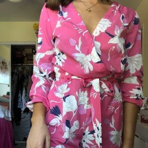 Pink Floral Romper